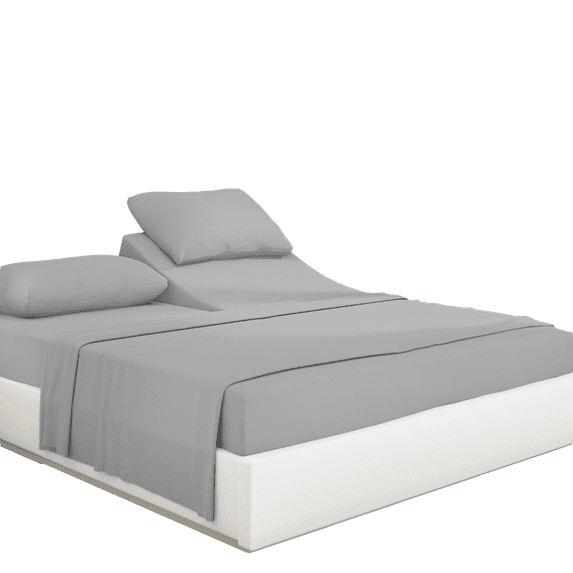 PRATYUX 6-Piece Split Head California King Sheet Set - 700-Thread Count 100% Organic Cotton - Sheet Set - 12" Deep Pockets - 30" Split, Light Grey Solid