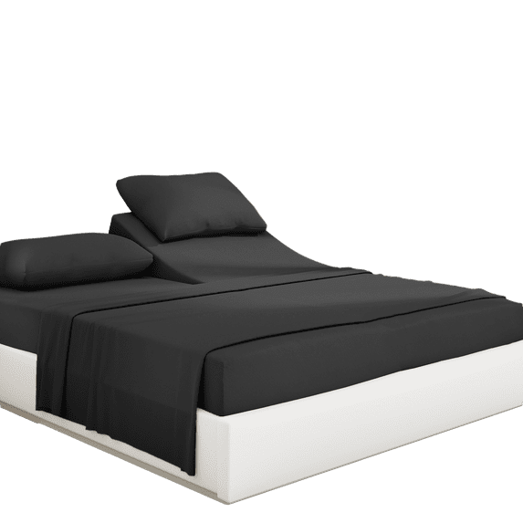 PRATYUX 6-Piece Split Head King Sheet Set - 700-Thread Count 100% Egyptian Cotton - Sheet Set - 19" Deep Pockets - 34" Split, Dark Grey Solid