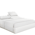 thumbnail image 1 of PRATYUX 6-Piece Split Head Queen Percale Sheets - 800-Thread Count 100% Organic Percale Cotton - Sheet Set - 19" Deep Pockets - 30" Split, Percale White, 1 of 7