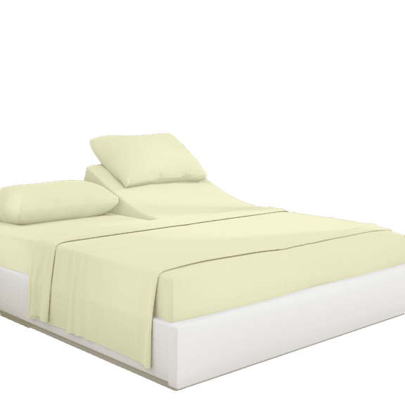 Pratyux 6-Piece Split Head Queen Sheet Set - 1000-Thread Count 100% Organic Cotton - Sheet Set - 12" Deep Pockets - 36" Split, Ivory Solid