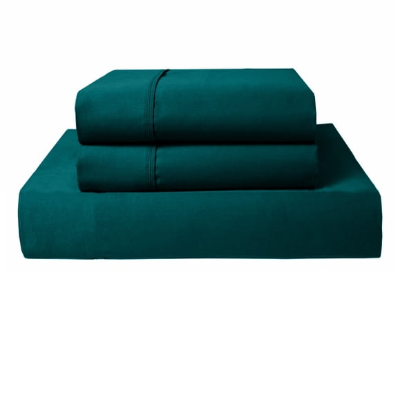 PRATYUX Full XL 3-PC (1 Fitted + 2 Pillowcases) Set 800-TC Egyptian, 12" Deep - Teal Blue