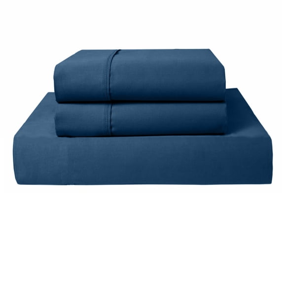 PRATYUX King 3-PC (1 Fitted + 2 Pillowcases) Set 800-TC Egyptian, 21" Deep - Mediterranean Blue