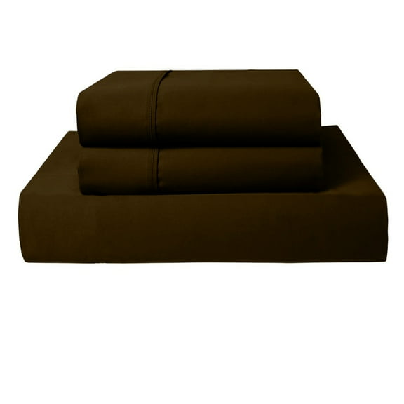 PRATYUX Olympic Queen 3-PC (1 Fitted + 2 Pillowcases) Set 1000-TC Egyptian, 25" Deep - Chocolate