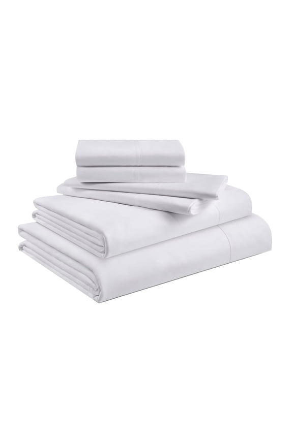Percale Sheets - Olympic Queen 6-Piece Sheet Set 700-Thread Count 100% Pure Organic Percale Cotton, 30" Deep Pockets (1 Flat, 1 Fitted, 4 Pillowcases) - White Percale Sheets