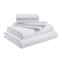 PRATYUX Percale Sheets - Twin 6-Piece Sheet Set 700-Thread Count 100% Pure Organic Percale Cotton, 10" Deep Pockets (1 Flat, 1 Fitted, 4 Pillowcases) - White Percale Sheets