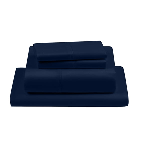 PRATYUX Queen XL 4-PC Sheet Set 700-TC 100% Egyptian Cotton, 21 inch Deep Pockets - Navy Blue
