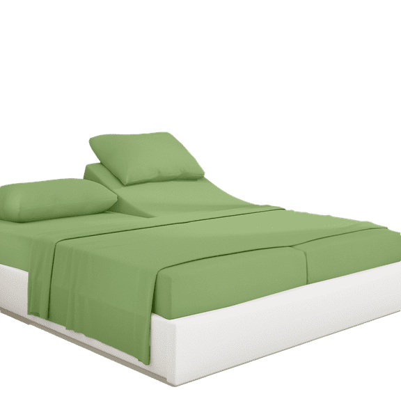 PRATYUX Split Cal-King 5-PC Sheet Set - 1000-TC 100% Egyptian Cotton, 15" Deep Pockets - Sage