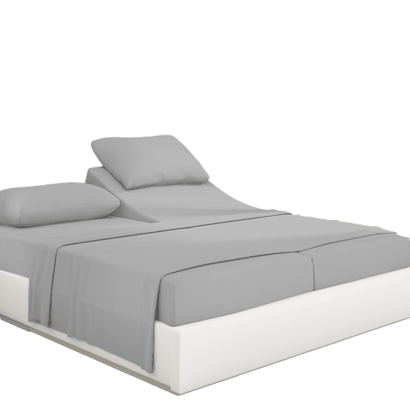 PRATYUX Split Cal-King 5-PC Sheet Set for Adjustable Bed - 800-Thread Count 100% Organic Cotton, 28" Deep Pockets - Light Grey