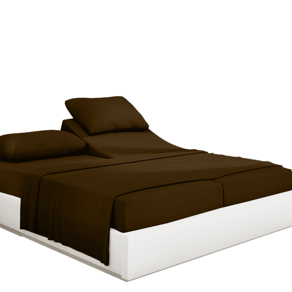 PRATYUX Split Cal-King 5-PC Sheet Set for Adjustable Bed - 800-Thread Count 100% Organic Cotton, 28" Deep Pockets - Chocolate