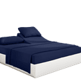 thumbnail image 1 of PRATYUX Split Head Cal-King Sheet Set - 700-Thread Count 100% Organic Cotton - 4-PC Set - 19" Deep Pockets - 34" Split, Navy Blue Solid, 1 of 7