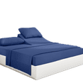 thumbnail image 1 of PRATYUX Split Head King Sheet Set - 800-Thread Count 100% Egyptian Cotton - 4-PC Set - 15" Deep Pockets - 30" Split, Mediterranean Blue, 1 of 7