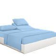 thumbnail image 1 of PRATYUX Split Head Queen Sheet Set - 800-Thread Count 100% Organic Cotton - 4-PC Set - 12" Deep Pockets - 28" Split, Light Blue Solid, 1 of 7