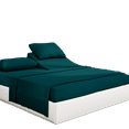 thumbnail image 1 of PRATYUX Split Head Queen Sheet Set - 800-Thread Count 100% Organic Cotton - 4-PC Set - 15" Deep Pockets - 34" Split, Teal Blue, 1 of 7