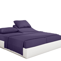 PRATYUX Split King 5-PC Sheet Set for Adjustable Bed - 1000-Thread Count 100% Organic Cotton, 10" Deep Pockets - Plum