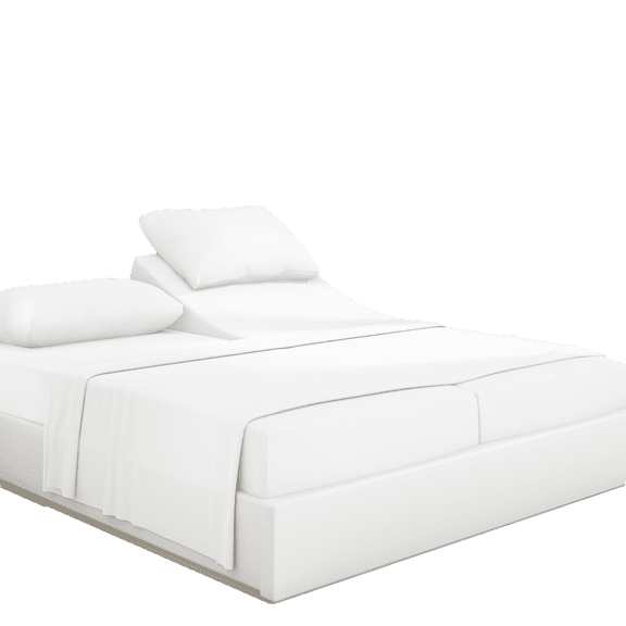PRATYUX Split Queen 5-PC Percale Sheet Set for Adjustable Bed - 700-Thread Count 100% Organic Percale Cotton, 18" Deep Pockets - White Percale Sheets