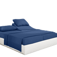 thumbnail image 1 of PRATYUX Split Queen 5-PC Sheet Set for Adjustable Bed - 700-Thread Count 100% Organic Cotton, 20" Deep Pockets - Mediterranean Blue, 1 of 7