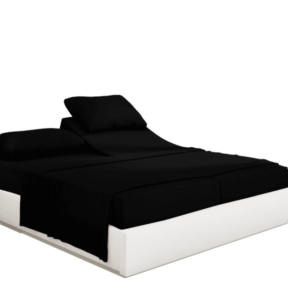 PRATYUX Split Queen 5-PC Sheet Set for Adjustable Bed - 800-Thread Count 100% Organic Cotton, 12" Deep Pockets - Black
