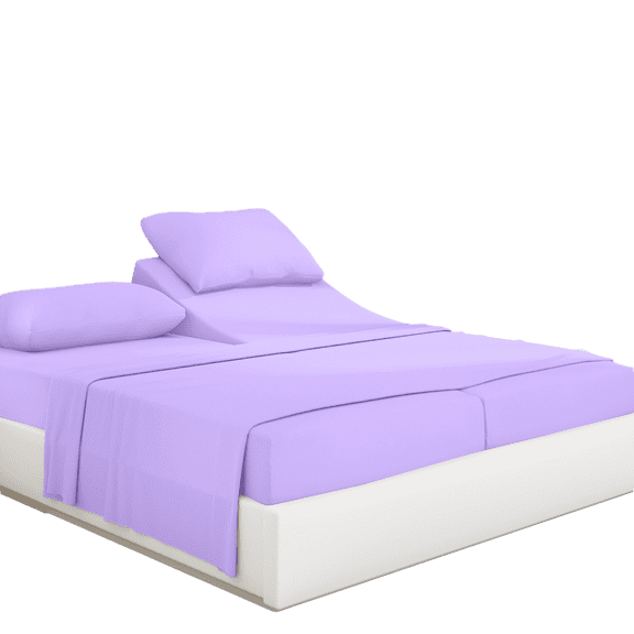 PRATYUX Split Queen 5-PC Sheet Set for Adjustable Bed - 800-Thread Count 100% Organic Cotton, 28" Deep Pockets - Lilac