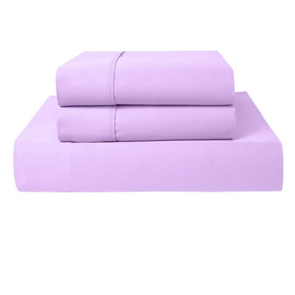 PRATYUX Twin 3-PC (1 Fitted + 2 Pillowcases) Set 600-TC Egyptian, 18" Deep - Lilac