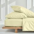 thumbnail image 1 of PRATYUX Twin 4-PC Organic Cotton Bed Sheet Set 700-Thread Count 100% Long Staple Cotton, 18 inch Deep Pockets [1 Flat, 1 Fitted Sheet, 2 Pillowcases] - Ivory, 1 of 7
