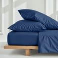 thumbnail image 1 of PRATYUX Twin 4-PC Organic Cotton Bed Sheet Set 700-Thread Count 100% Long Staple Cotton, 21 inch Deep Pockets [1 Flat, 1 Fitted Sheet, 2 Pillowcases] - Mediterranean Blue, 1 of 7
