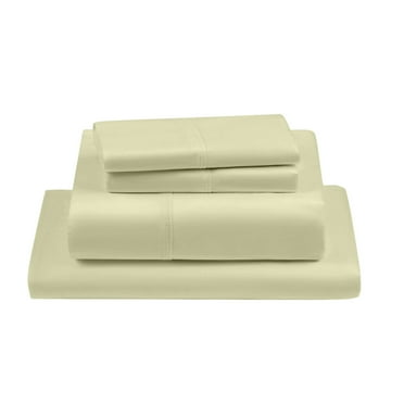 PRATYUX Twin 4-PC Sheet Set 700-TC 100% Egyptian Cotton, 10 inch Deep Pockets - Ivory