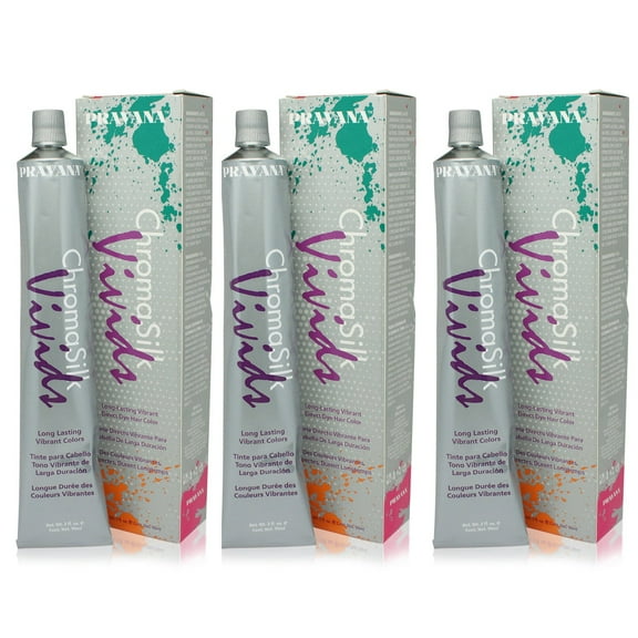 PRAVANA ChromaSilk Vivids Creme Hair Color with Silk & Keratin Protein Vivid Violet 3 oz 3 pack