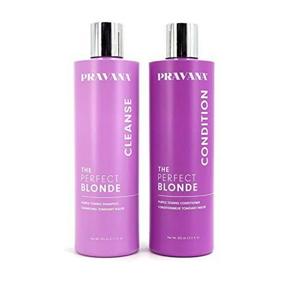 PRAVANA The Perfect Blonde Shampoo & Conditioner 11 Oz Combo, Packaging may vary