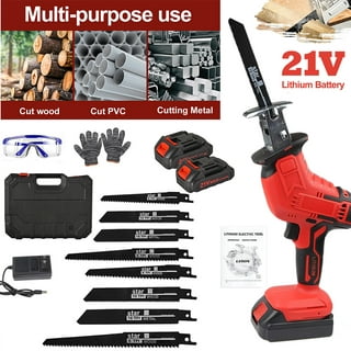 PIT Power Reciprocating Saw, 20V Cordless Reciprocating Saw with 2.0Ah  Batteries and Charger, 6 Saw Blades, Variable Speed, Battery Powered Saw  for
