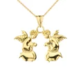 thumbnail image 1 of PRAYING ANGLES PENDANT NECKLACE IN YELLOW GOLD, 1 of 1