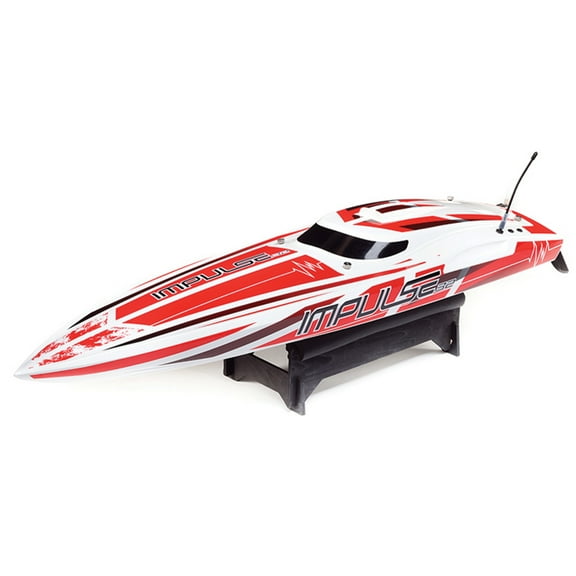 Pro Boat RC Impulse 32" Brushless Deep-V RTR Battery and Charger Not Included with Smart White/Red PRB08037T2 Boats RTR Electric