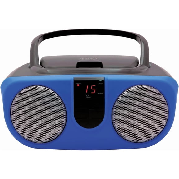 PRCD243M-BLUE 2.4-Watt-RMS Portable CD Boom Box with AM/FM Radio (Blue)