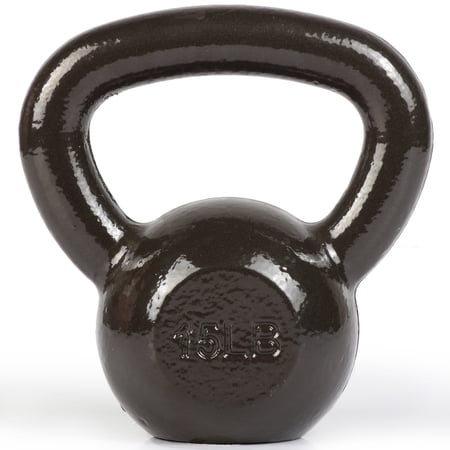 PRCTZ,15lb Solid Cast Iron Kettlebell, Single