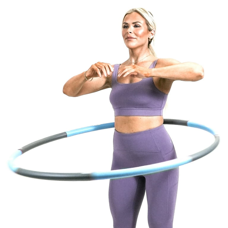 PRCTZ 2.5 lb Weighted Hula Hoop for Adults Men or Women Collapsible with 8 Detachable Sections Blue Gray Walmart