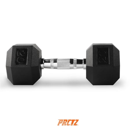 PRCTZ, 20 lb Rubber Encased Hex Dumbbell, Single