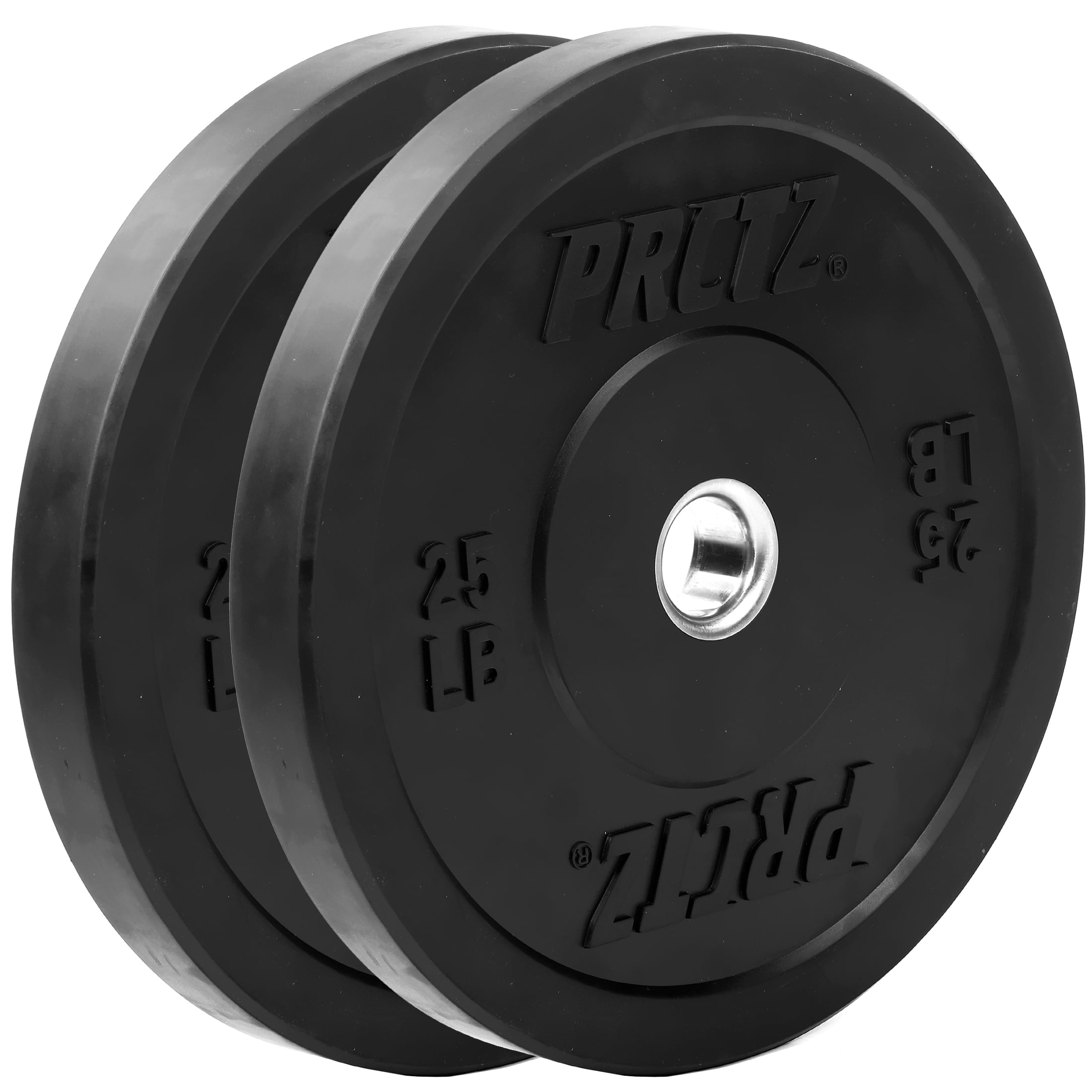 PRCTZ 25 lb Rubber Bumper Weight Plate Set, Fits 2 in. Diameter Barbell