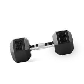 PRCTZ, 25lb Rubber Encased Hex Dumbbell, Single