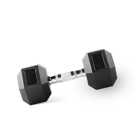 PRCTZ, 30 lb Rubber Encased Hex Dumbbell, Single