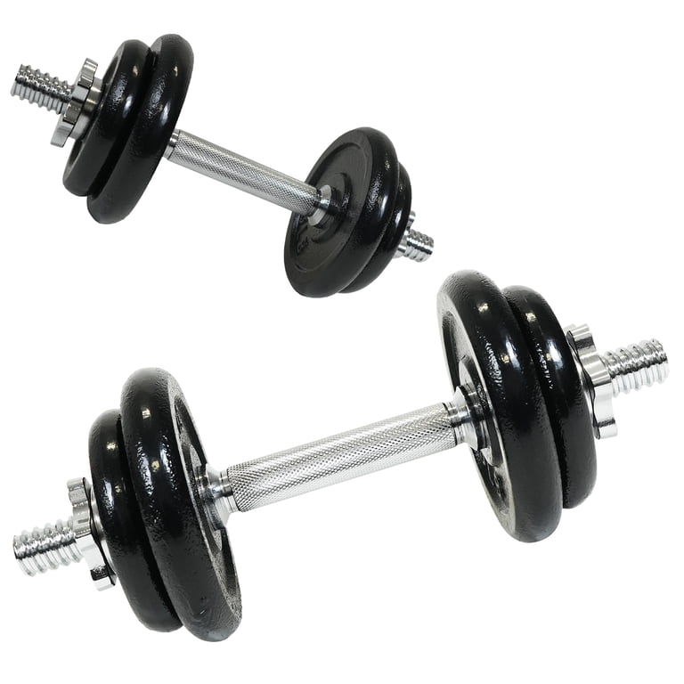 PRCTZ 40lb Adjustable Dumbbell Set, Chrome & Black - Walmart.com