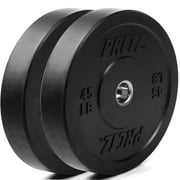 PRCTZ 45 lb Bumper Plate Weight Set, Fits 2" Diameter Barbell, Available in 10-45 lb, Rubber Bumper Plates