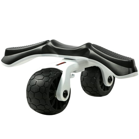 PRCTZ Ab Wheel with Rotating Handle, Abdominal Core Workouts, Dimensions: 13.4"x5.3", White & Black