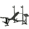 PRCTZ Adjustable Weight Bench with Olympic Squat Rack, Arm and Leg