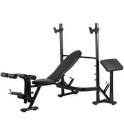 PRCTZ Adjustable Weight Bench with Olympic Squat Rack, Arm and Leg Developer with Preacher Pad, 620 lb. Weight Limit for Bench, 1000 lb. Weight Limit for Olympic Squat Rack