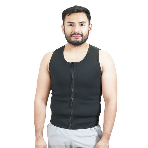 PRCTZ Men's Slimmer Sauna Vest,  Weight Loss Sauna Suit, Black, Sizes M, L, XL