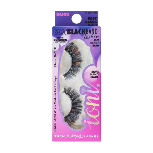 IONI Cosmetics BLACK BAND lash BIJOU, wispy medium curl cateye, D-curl 15mm