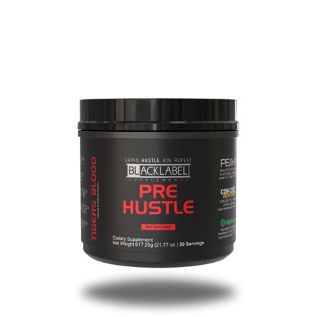 PRE HUSTLE- Tiger's Blood, Pre-Workout Powder, 200mg Caffeine, 30 Servings