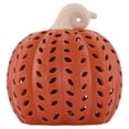 thumbnail image 1 of Light-Up Ceramic Pumpkin Tabletop Decoration, Orange, 8", Fall by Way To Celebrate, 1 of 5