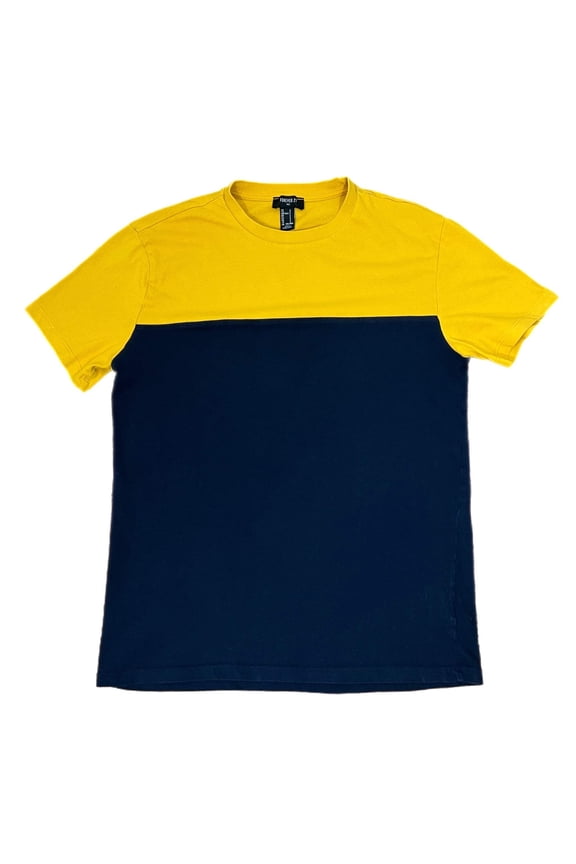 Pre-Owned Forever 21 Men's Navy Yellow Short Sleeve T-Shirt