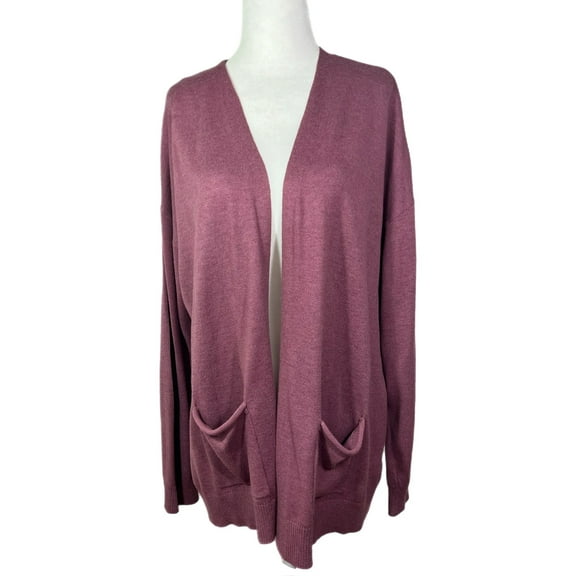 Pre-Owned Maurices Mauve Open Front Long Sleeve Cardigan
