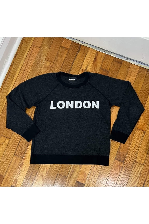 Pre-Owned Monrow Dark Heathered Charcoal London Sweatshirt